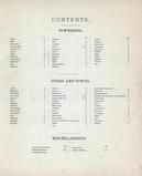 Table of Contents, Dane County 1890
